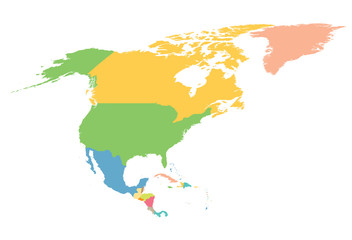 colorful map of North America