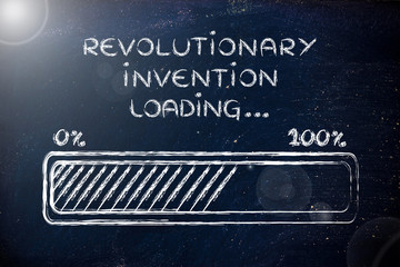 revolutionary invention loading, progress bar illustration