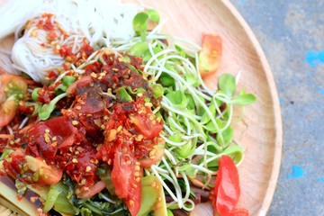 salad spicy young green sunflowers seedling - asia food