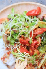 salad spicy young green sunflowers seedling - asia food
