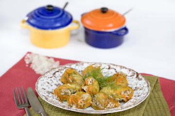 pumpkin flower stuffed rice