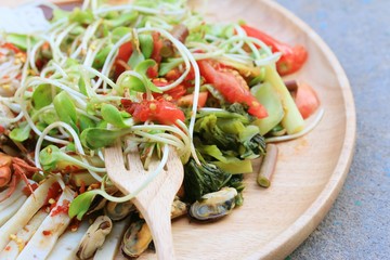 salad spicy young green sunflowers seedling - asia food