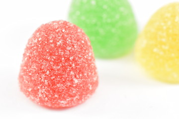 Jelly candies in sugar.