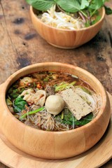 Beef noodles in soup asian style