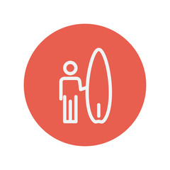 Wakeboarder thin line icon