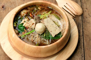 Beef noodles in soup asian style