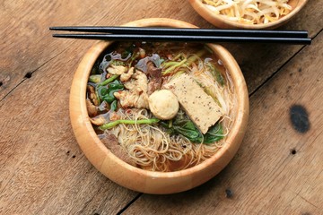 Beef noodles in soup asian style