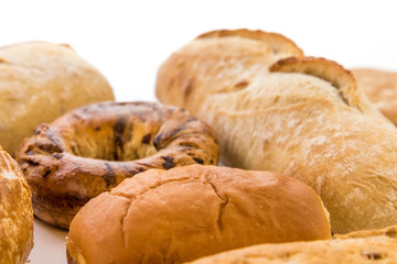 assortment of fresh baked breads