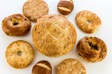 assortment of fresh baked breads