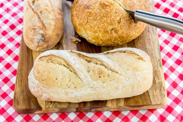 assortment of fresh baked breads