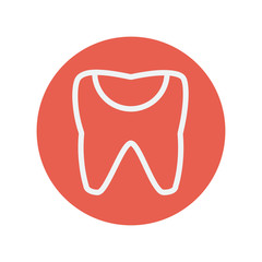 Broken tooth thin line icon