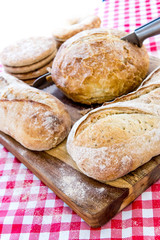 assortment of fresh baked breads
