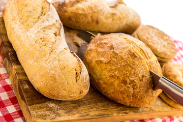 assortment of fresh baked breads