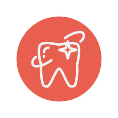 Shining tooth thin line icon