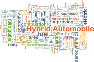 Fototapeta na wymiar Hybrid Automobile background concept