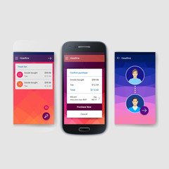 Modern user interface screen template for mobile smart phone or