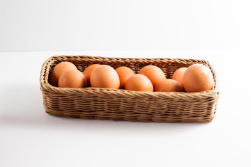 eggs for cooking on the white background 