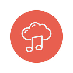 Cloud melody thin line icon