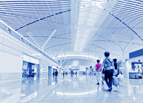 Interior of the shanghai pudong airport,modern indoors blackground.