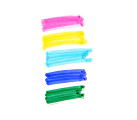 Multicolored of marker pen on white