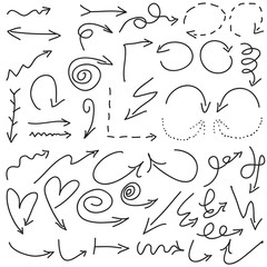 Hand drawn vector arrow collection