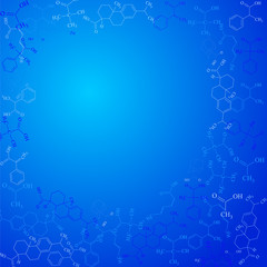 Vector illustration background Structural chemical formulas Chem