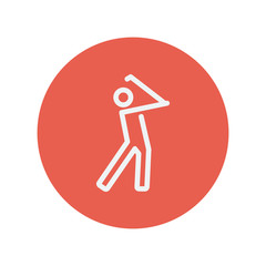 Golfer thin line icon