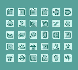Business flat icon for web and mobile vector set