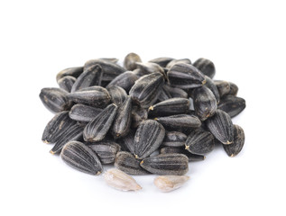 sunflower seed on white background