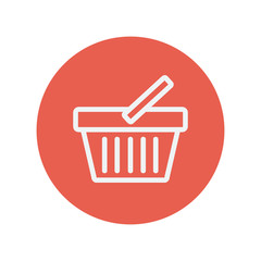 Shopping basket thin line icon