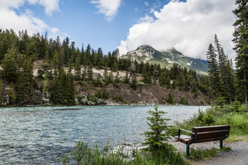 bench by the Bow River