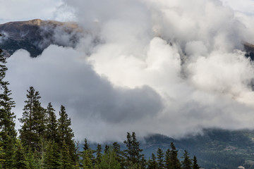 bright low clouds in Canmore Canada