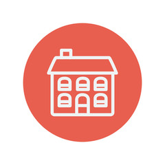 Retro flat house thin line icon