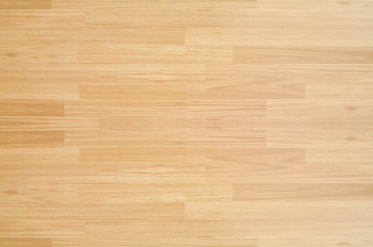 Hardwood maple basketball court floor viewed from above