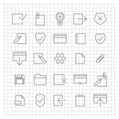 Set of linear universal icons, vector illustration.