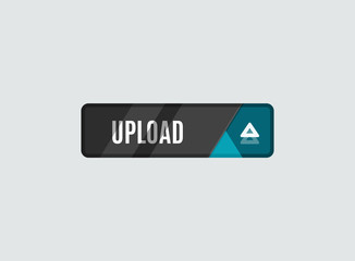 Upload button, futuristic hi-tech UI design