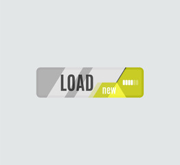 Load button, futuristic hi-tech UI design