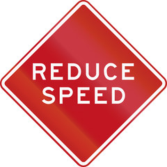 Alternative version of reduce speed sign in Australia