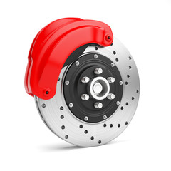 3d illustration: Brake disc on a white background