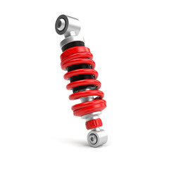 3d illustration: Car shock absorber on a white background