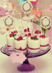 holiday buffet souffle in glasses 