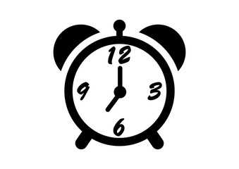 Alarm clock vector icon on white background