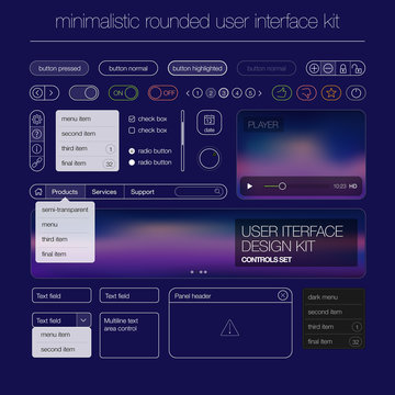 Modern user interface screen button template for mobile smart