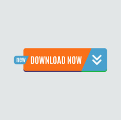 Colorful download web button. Modern flat design.