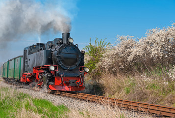 Obraz premium Historical steam train on island Rugen