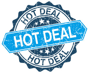 Fototapeta premium hot deal blue round grunge stamp on white