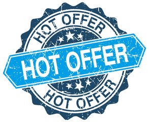 Fototapeta premium hot offer blue round grunge stamp on white