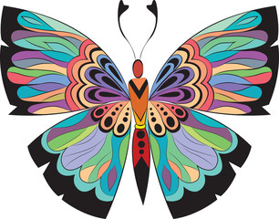 Colored butterflies with patterns