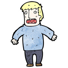 cartoon shocked blond man