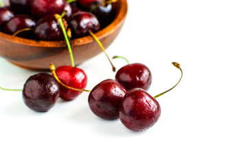 Group of Fresh cherry isolated on white background